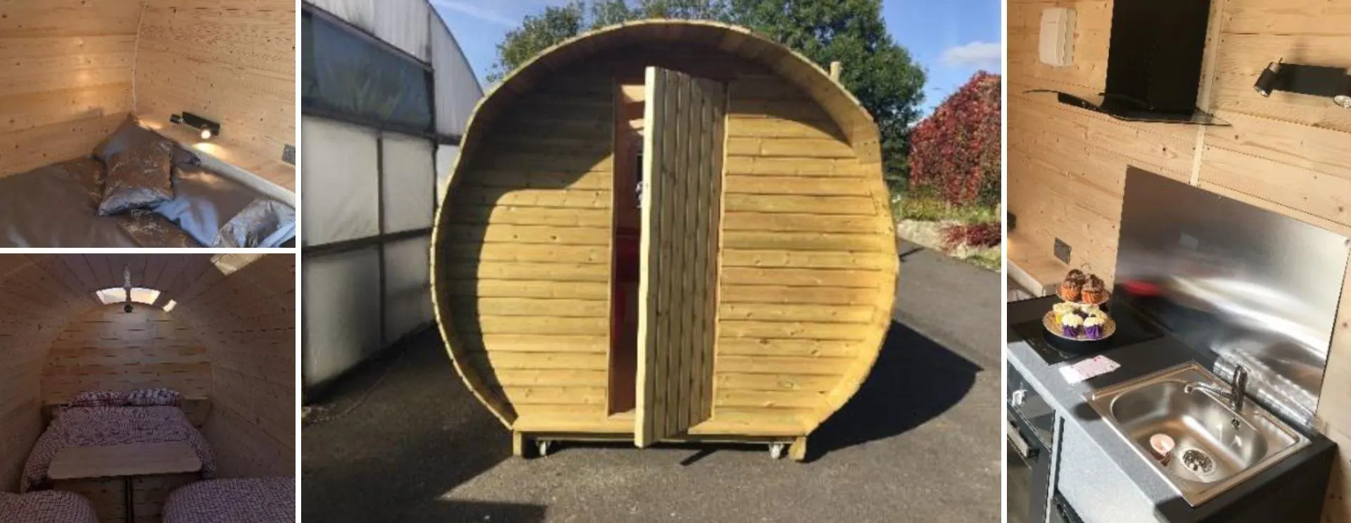 Luxurious timber glamping pod built by Low Road Nursery Chesterfield